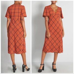 ModCloth Time To Flounce Midi Dress Large Slip